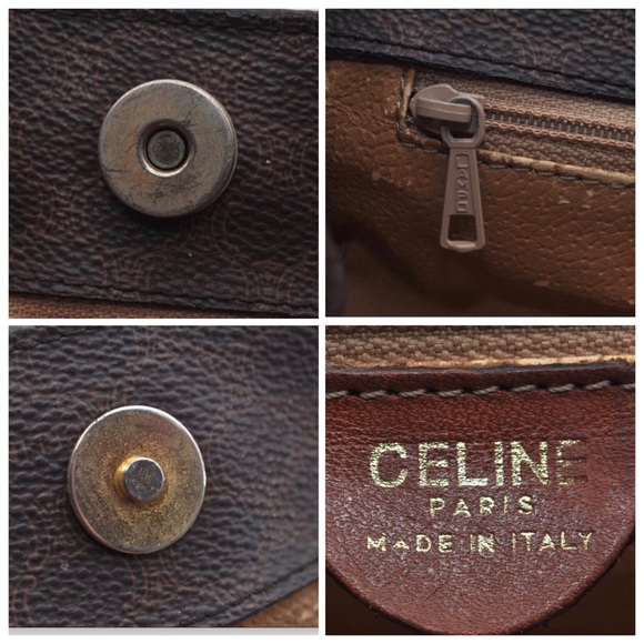 CELINE Macadam Blason Shoulder Tote Bag PVC Leather Brown - Picture 6 of 12